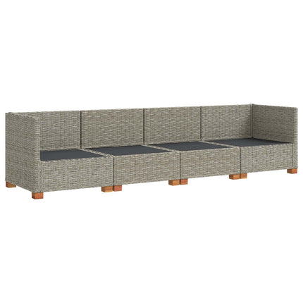 4 stk. Rattan Loungesæt med Puder GENDT Naturlig rattan