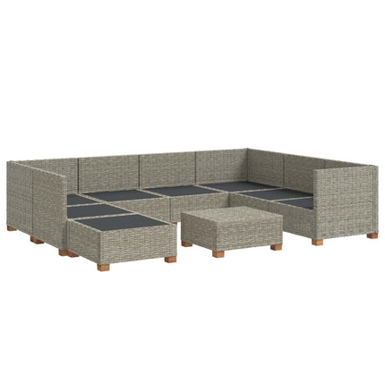 9 stk. Rattan Loungesæt med Puder GENDT Naturlig rattan