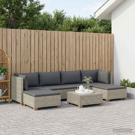 7 stk. Rattan Loungesæt med Puder GENDT Naturlig rattan