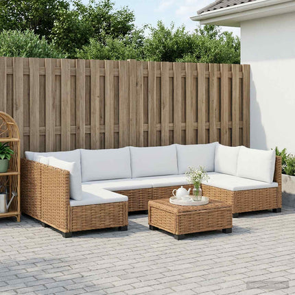 7 stk. Rattan Loungesæt med Puder GENDT Naturlig rattan