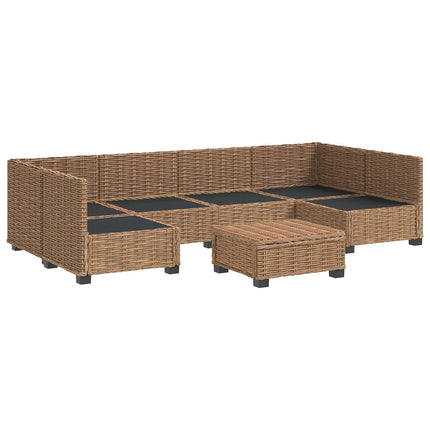 7 stk. Rattan Loungesæt med Puder GENDT Naturlig rattan