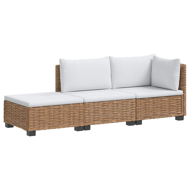 3 stk. Rattan Loungesæt med Puder GENDT Naturlig rattan