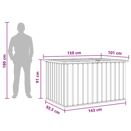 Udendørs Opbevaringskasse Galvaniseret stål 150 x 101 x 91 cm