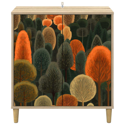 Sideboard ZAANDAM Sonoma-eg 69 x 33 x 75 cm Konstrueret træ