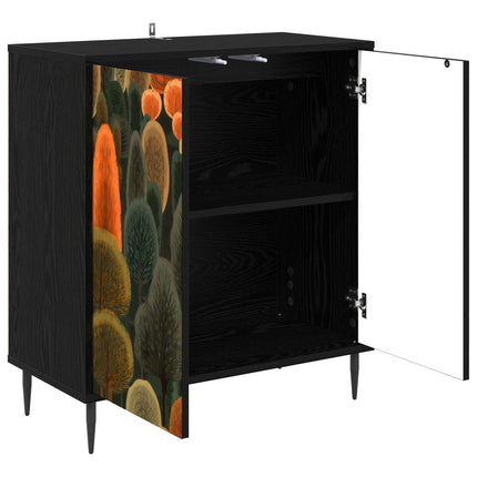 Sideboard ZAANDAM Sort eg 69 x 33 x 76 cm Konstrueret træ