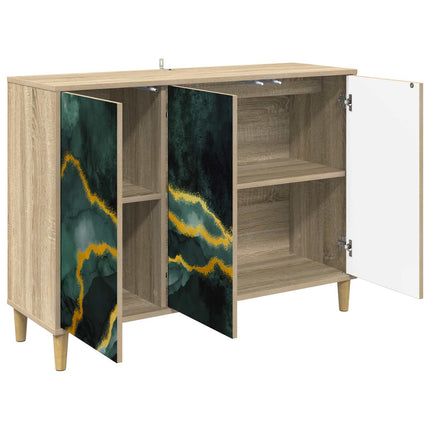 Sideboard WIJHE Sonoma-eg 102 x 33 x 75 cm Konstrueret træ