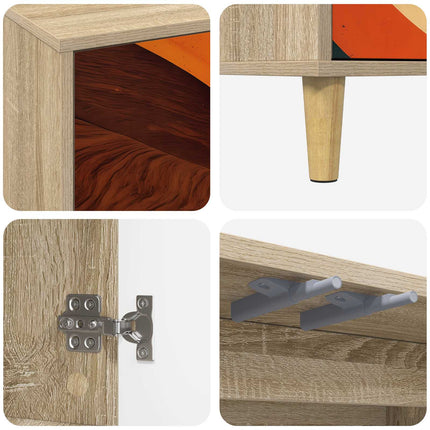 Sideboard BONN Sonoma-eg 102 x 33 x 75 cm Konstrueret træ