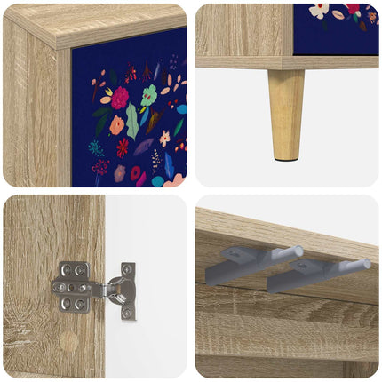 Sideboard MAINZ Sonoma-eg 102 x 33 x 75 cm Konstrueret træ