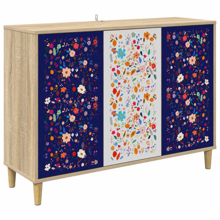 Sideboard MAINZ Sonoma-eg 102 x 33 x 75 cm Konstrueret træ