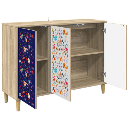 Sideboard MAINZ Sonoma-eg 102 x 33 x 75 cm Konstrueret træ