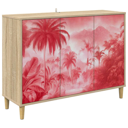 Sideboard AACHEN Sonoma-eg 102 x 33 x 75 cm Konstrueret træ