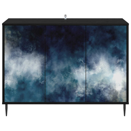Sideboard RAALTE Sort eg 102 x 33 x 76 cm Konstrueret træ