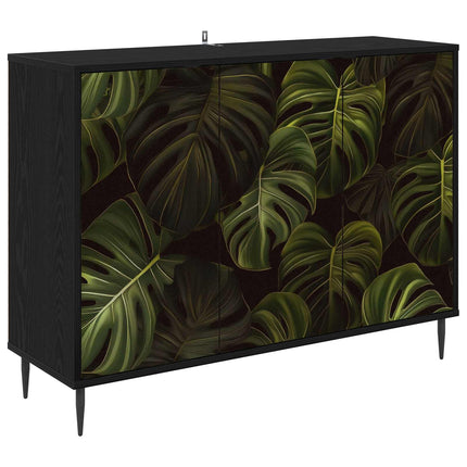 Sideboard ELBURG Sort eg 102 x 33 x 76 cm Konstrueret træ