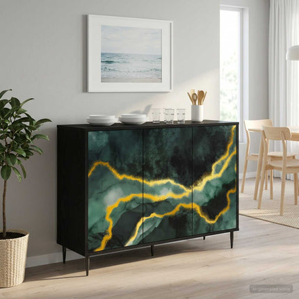 Sideboard WIJHE Sort eg 102 x 33 x 76 cm Konstrueret træ