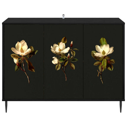 Sideboard BREMEN Sort eg 102 x 33 x 76 cm Konstrueret træ