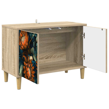 TV-skab LOCHEM 69 x 33 x 50 cm Sonoma-eg Konstrueret træ