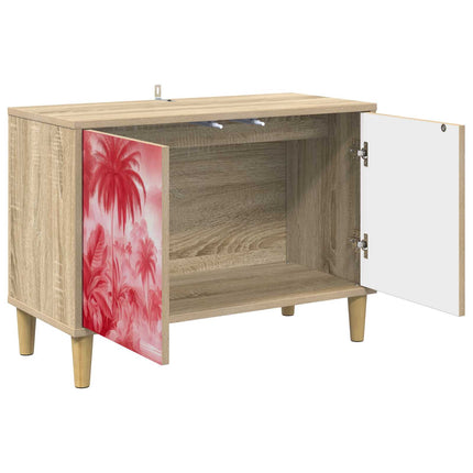TV-skab AACHEN 69 x 33 x 50 cm Sonoma-eg Konstrueret træ