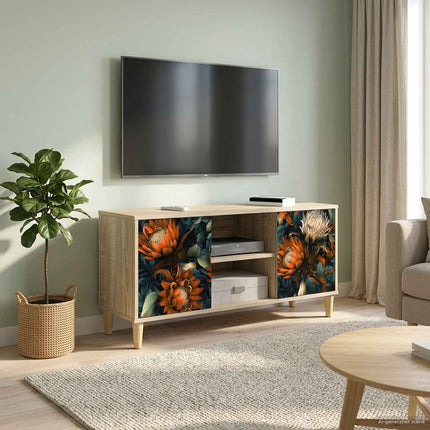 TV-skab LOCHEM 102 x 33 x 50 cm Sonoma-eg Konstrueret træ