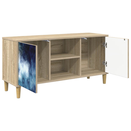 TV-skab RAALTE 102 x 33 x 50 cm Sonoma-eg Konstrueret træ