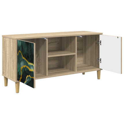 TV-skab WIJHE 102 x 33 x 50 cm Sonoma-eg Konstrueret træ