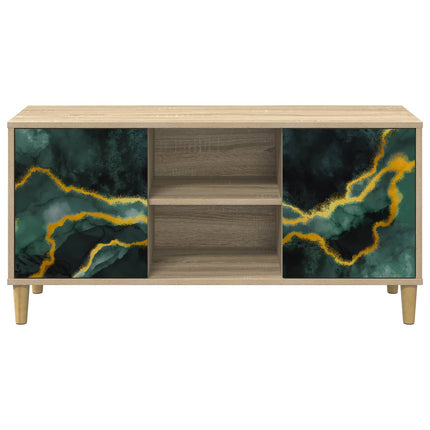 TV-skab WIJHE 102 x 33 x 50 cm Sonoma-eg Konstrueret træ