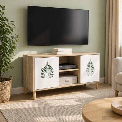 TV-skab HANAU 102 x 33 x 50 cm Sonoma-eg Konstrueret træ