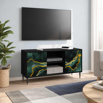 TV-skab WIJHE 102 x 33 x 51 cm Sort eg Konstrueret træ