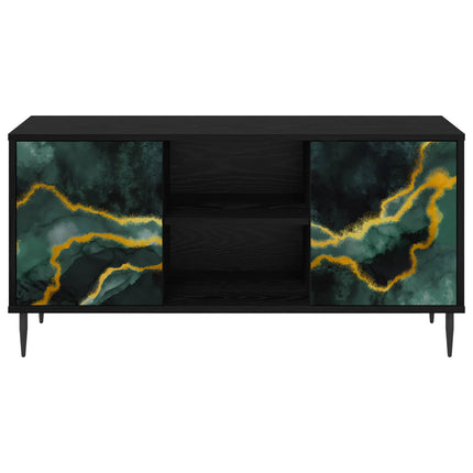 TV-skab WIJHE 102 x 33 x 51 cm Sort eg Konstrueret træ
