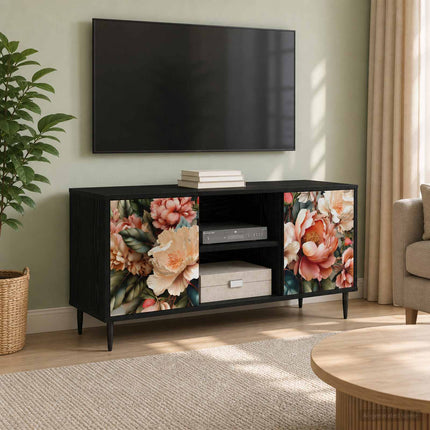 TV-skab BORNE 102 x 33 x 51 cm Sort eg Konstrueret træ