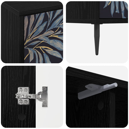 TV-skab DOKKUM 102 x 33 x 51 cm Sort eg Konstrueret træ