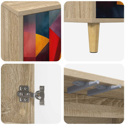 TV-skab HEESCH 102 x 33 x 50 cm Sonoma-eg Konstrueret træ