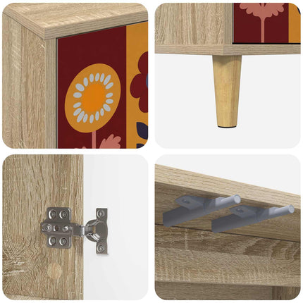 TV-skab ESSEN 102 x 33 x 50 cm Sonoma-eg Konstrueret træ