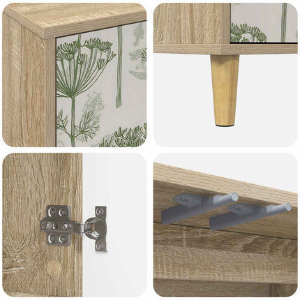 TV-skab GOTHA 102 x 33 x 50 cm Sonoma-eg Konstrueret træ