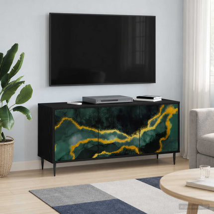 TV-skab WIJHE 102 x 33 x 51 cm Sort eg Konstrueret træ