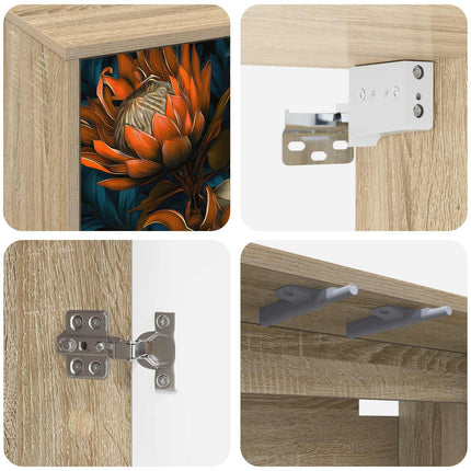 Væghængt TV Skab LOCHEM 102 x 33 x 40 cm Sonoma-eg
