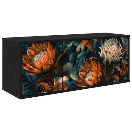Væghængt TV Skab LOCHEM 102 x 33 x 40 cm Sort eg