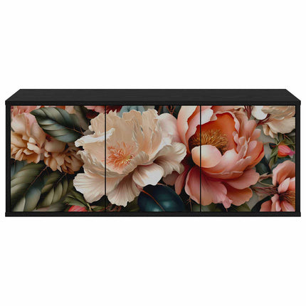 Væghængt TV Skab BORNE 102 x 33 x 40 cm Sort eg Konstrueret træ