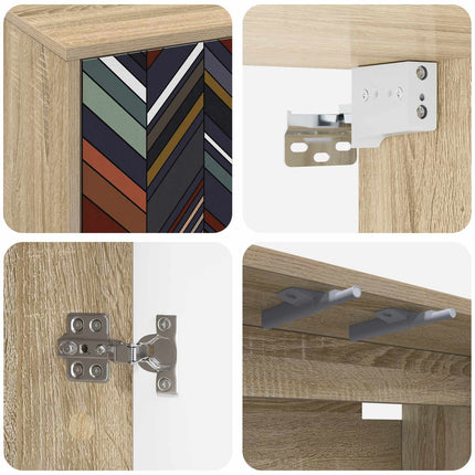Væghængt TV Skab OMMEN 102 x 33 x 40 cm Sonoma-eg