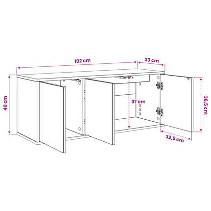 Væghængt TV Skab ESSEN 102 x 33 x 40 cm Sonoma-eg