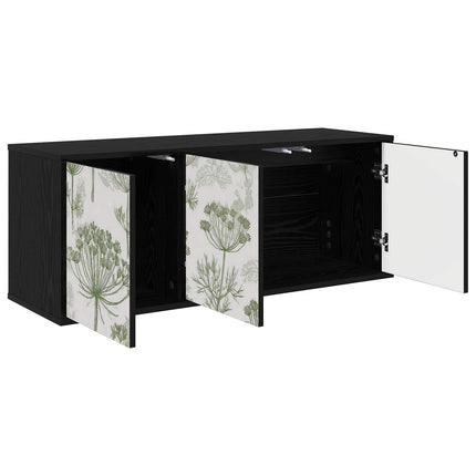 Væghængt TV Skab GOTHA 102 x 33 x 40 cm Sort eg Konstrueret træ
