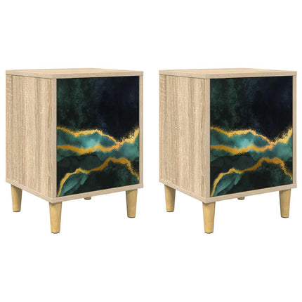 Natskab WIJHE 2 stk. Sonoma-eg 36 x 33 x 50 cm Konstrueret træ