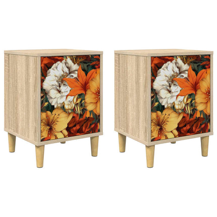 Natskab GENNEP 2 stk. Sonoma-eg 36 x 33 x 50 cm Konstrueret træ
