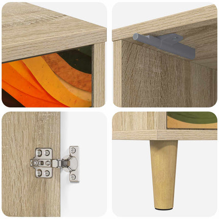 Natskab BONN 2 stk. Sonoma-eg 36 x 33 x 50 cm Konstrueret træ