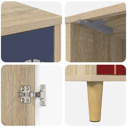 Natskab ESSEN 2 stk. Sonoma-eg 36 x 33 x 50 cm Konstrueret træ