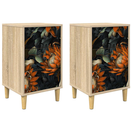 Natskab LOCHEM 2 stk. Sonoma-eg 36 x 33 x 60 cm Konstrueret træ
