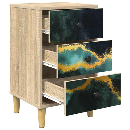 Natskab WIJHE 2 stk. Sonoma-eg 36 x 33 x 60 cm Konstrueret træ