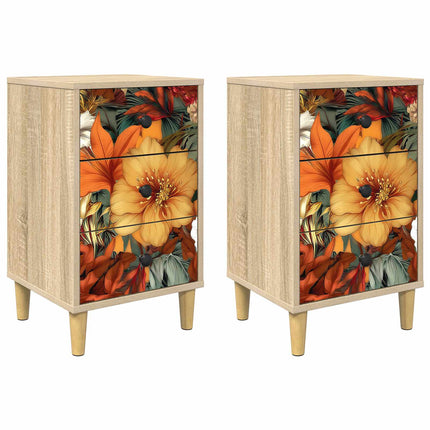 Natskab GENNEP 2 stk. Sonoma-eg 36 x 33 x 60 cm Konstrueret træ