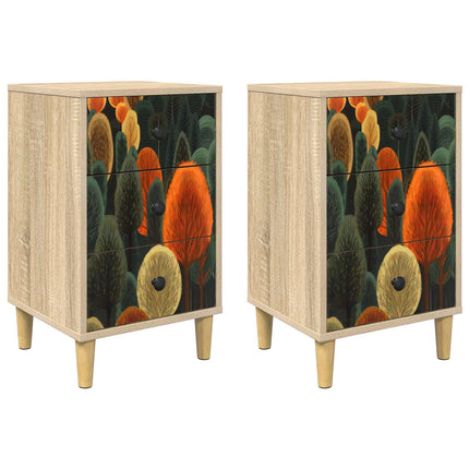 Natskab BONN 2 stk. Sonoma-eg 36 x 33 x 60 cm Konstrueret træ