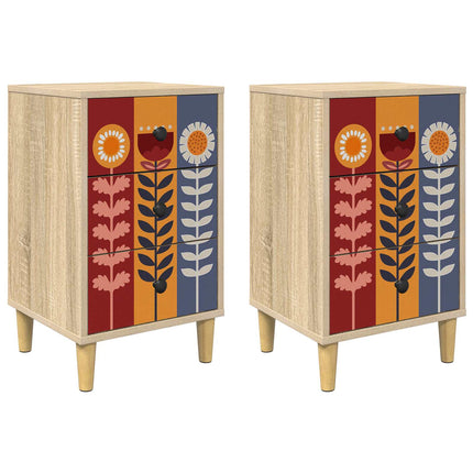 Natskab ESSEN 2 stk. Sonoma-eg 36 x 33 x 60 cm Konstrueret træ
