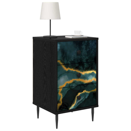 Natskab WIJHE Sort eg 36 x 33 x 61 cm Konstrueret træ